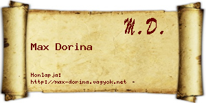 Max Dorina névjegykártya